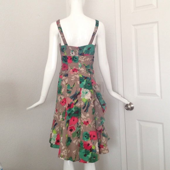 Nanette lepore floral print ruffle fit flare blooming dress - Picture 3 of 4